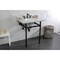 Kingston Brass 30 Carrara Marble Console Sink with Brass Legs, Marble WhiteMatte Black LMS30MB0 - alternate 2